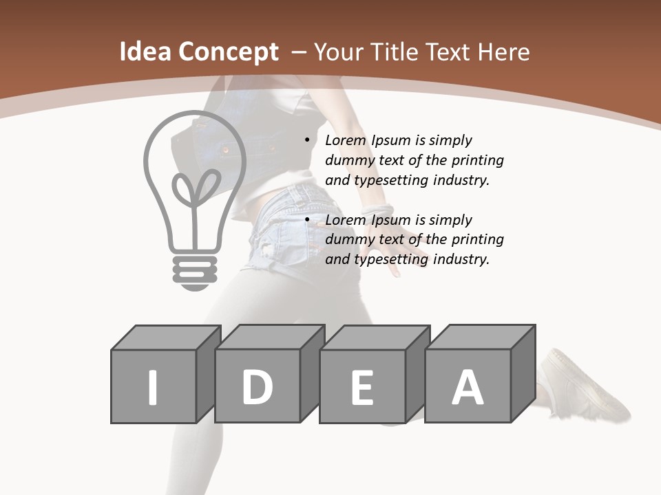 Young One Woman PowerPoint Template