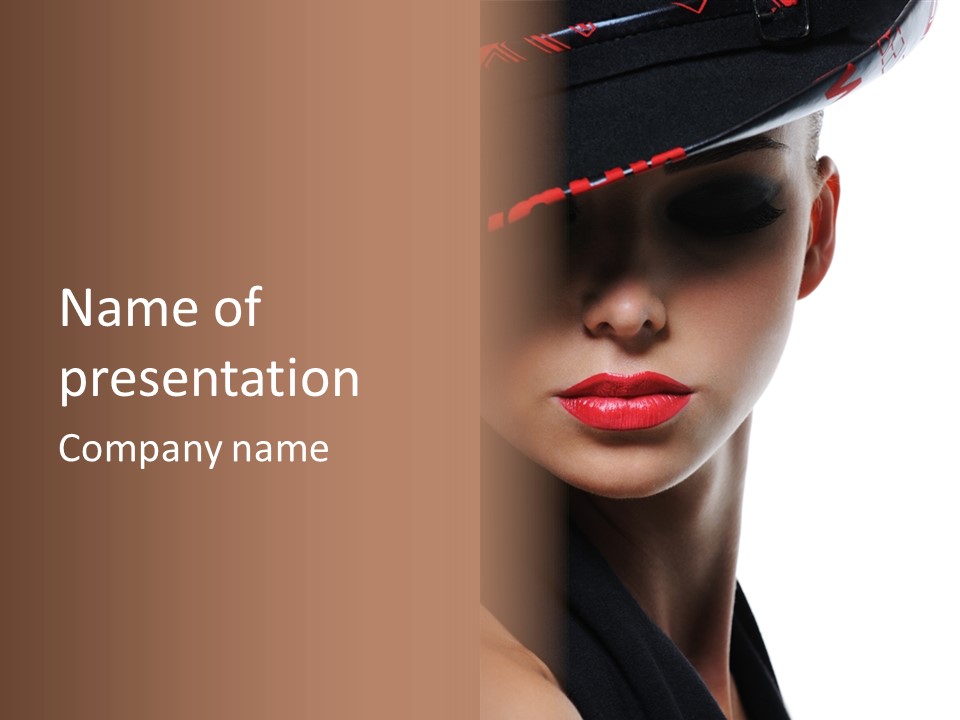 Face Lipstick Stylish PowerPoint Template