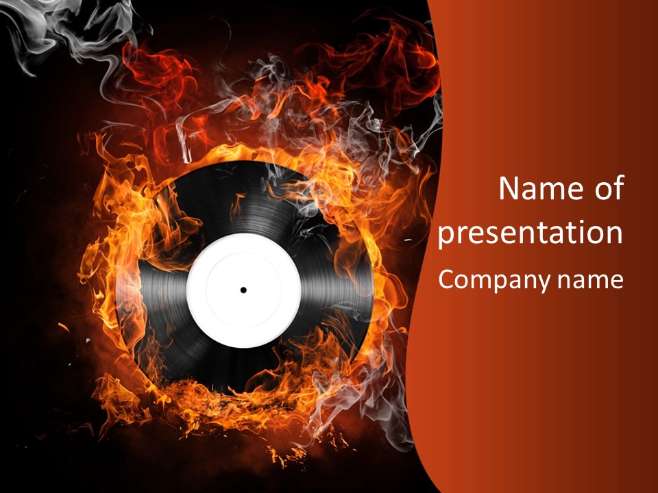 Symbol Flame Image PowerPoint Template