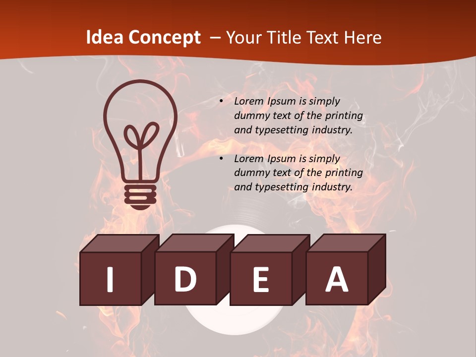 Symbol Flame Image PowerPoint Template