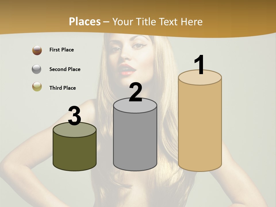 A Woman With Long Blonde Hair Posing For A Picture PowerPoint Template