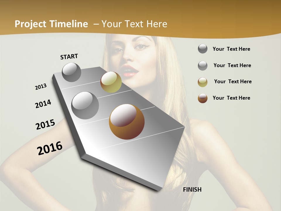 A Woman With Long Blonde Hair Posing For A Picture PowerPoint Template