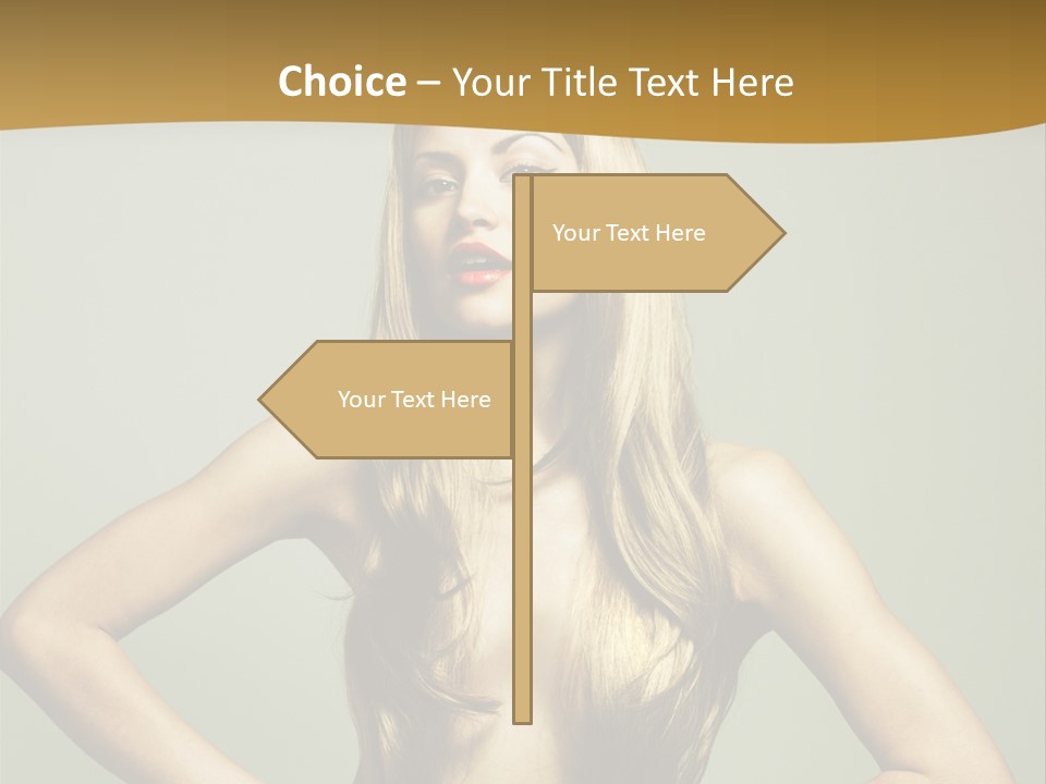 A Woman With Long Blonde Hair Posing For A Picture PowerPoint Template