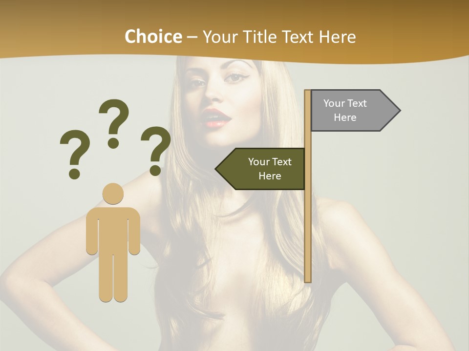 A Woman With Long Blonde Hair Posing For A Picture PowerPoint Template