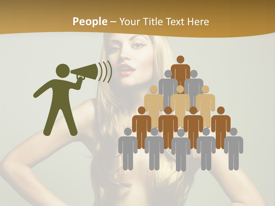 A Woman With Long Blonde Hair Posing For A Picture PowerPoint Template