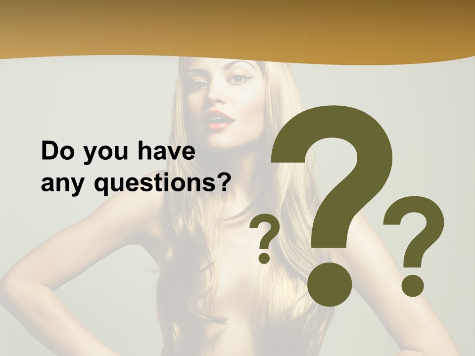 A Woman With Long Blonde Hair Posing For A Picture PowerPoint Template