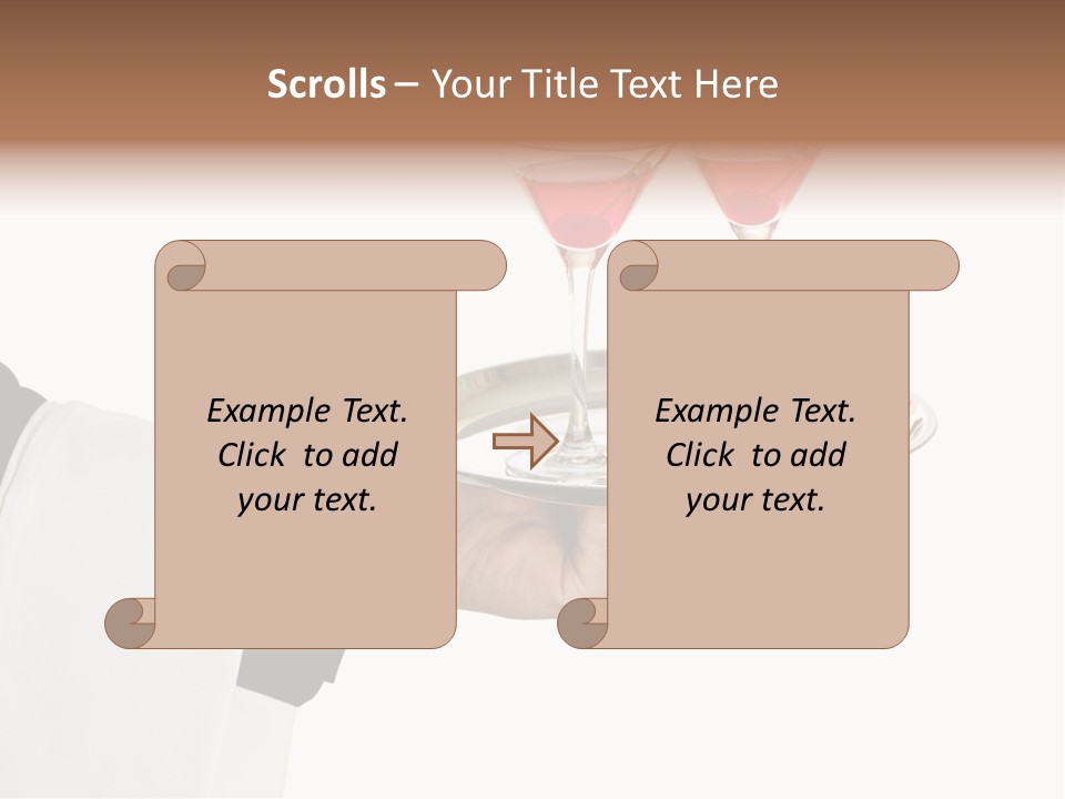 A Person Holding A Tray With Two Glasses Of Wine On It PowerPoint Template