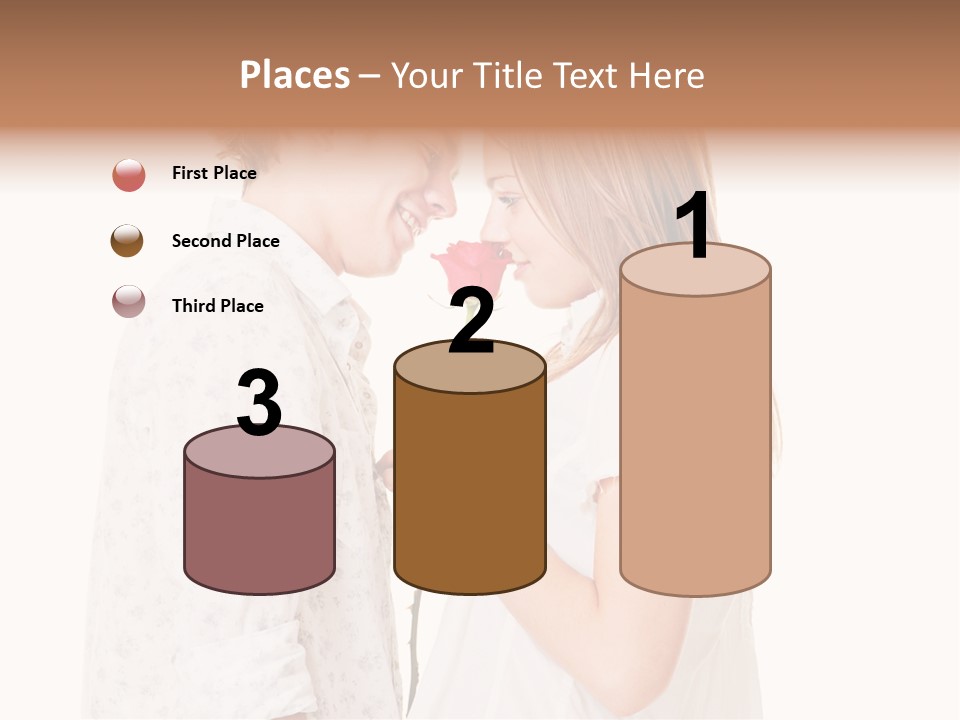 A Man And A Woman Holding A Rose Together PowerPoint Template