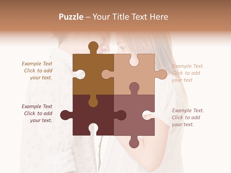 A Man And A Woman Holding A Rose Together PowerPoint Template