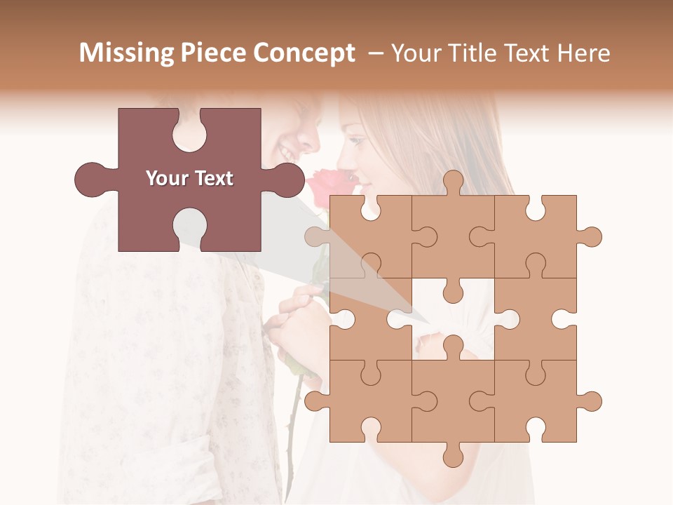 A Man And A Woman Holding A Rose Together PowerPoint Template