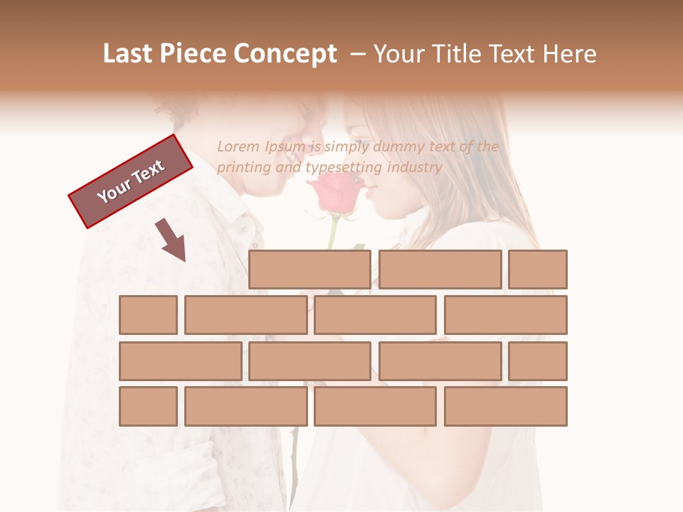 A Man And A Woman Holding A Rose Together PowerPoint Template