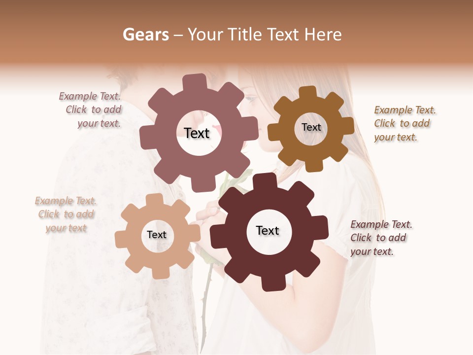 A Man And A Woman Holding A Rose Together PowerPoint Template