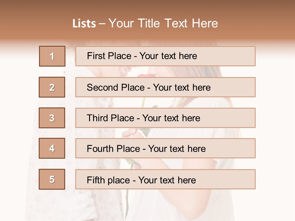 A Man And A Woman Holding A Rose Together PowerPoint Template