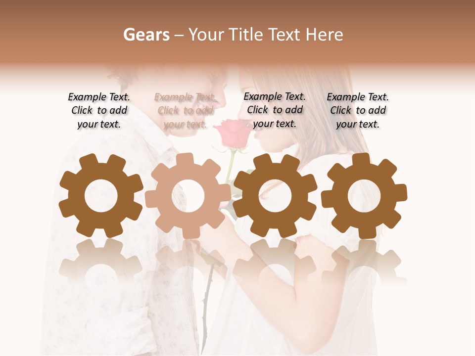 A Man And A Woman Holding A Rose Together PowerPoint Template