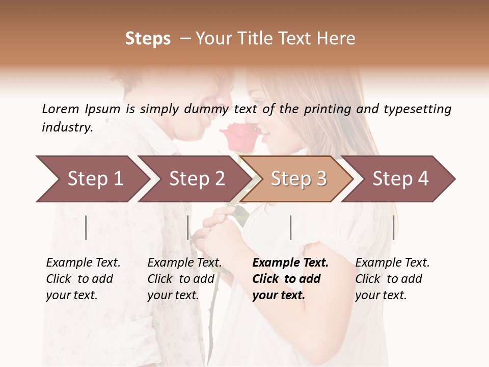 A Man And A Woman Holding A Rose Together PowerPoint Template