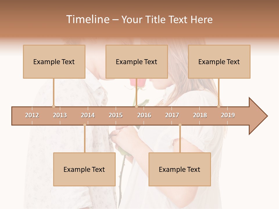 A Man And A Woman Holding A Rose Together PowerPoint Template