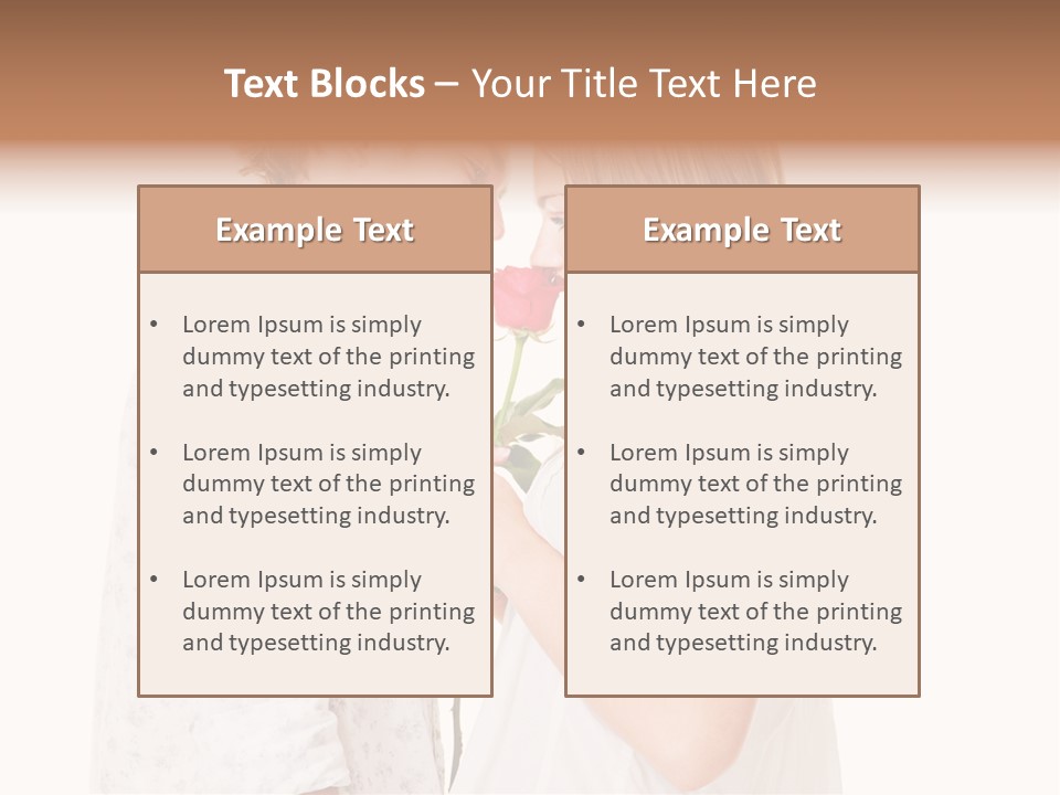 A Man And A Woman Holding A Rose Together PowerPoint Template