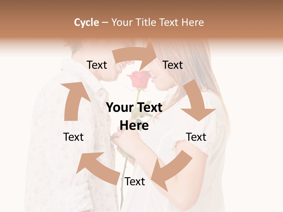 A Man And A Woman Holding A Rose Together PowerPoint Template