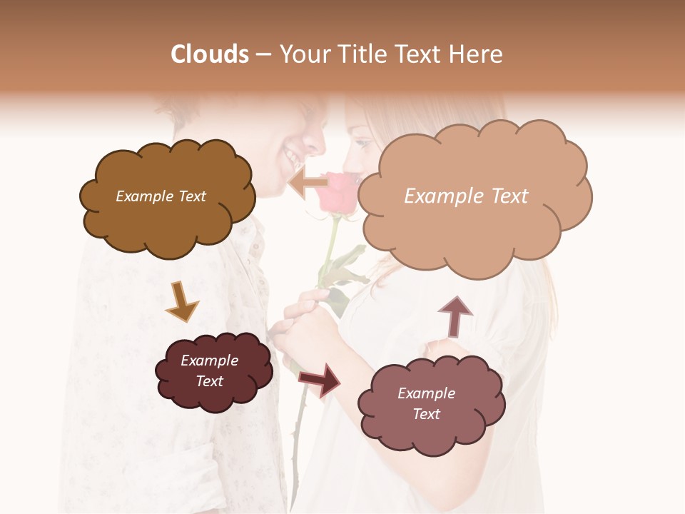 A Man And A Woman Holding A Rose Together PowerPoint Template