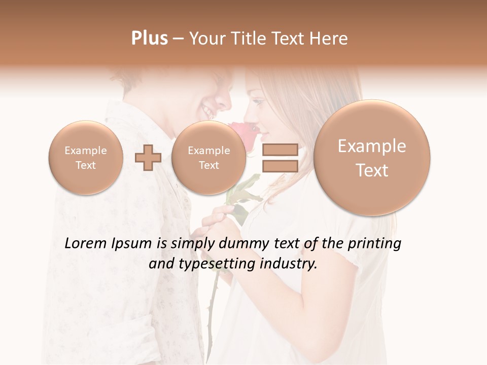 A Man And A Woman Holding A Rose Together PowerPoint Template