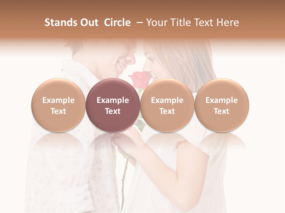 A Man And A Woman Holding A Rose Together PowerPoint Template