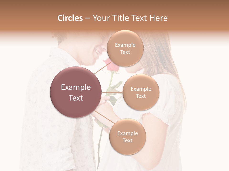 A Man And A Woman Holding A Rose Together PowerPoint Template