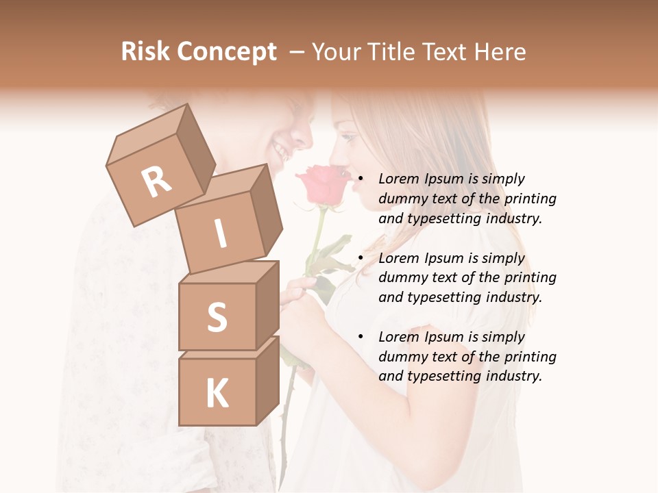 A Man And A Woman Holding A Rose Together PowerPoint Template