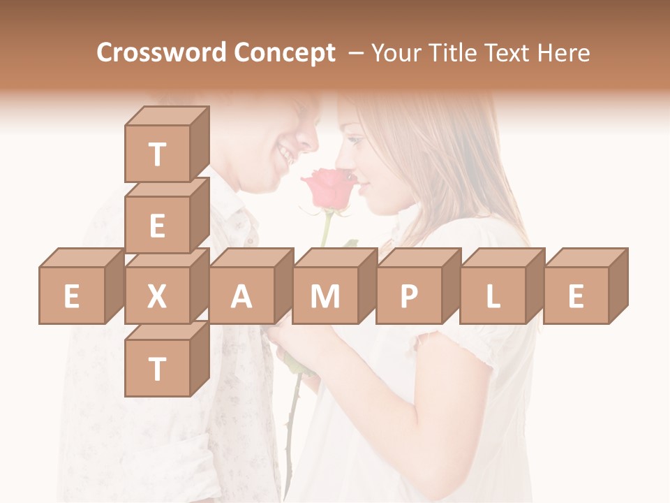 A Man And A Woman Holding A Rose Together PowerPoint Template