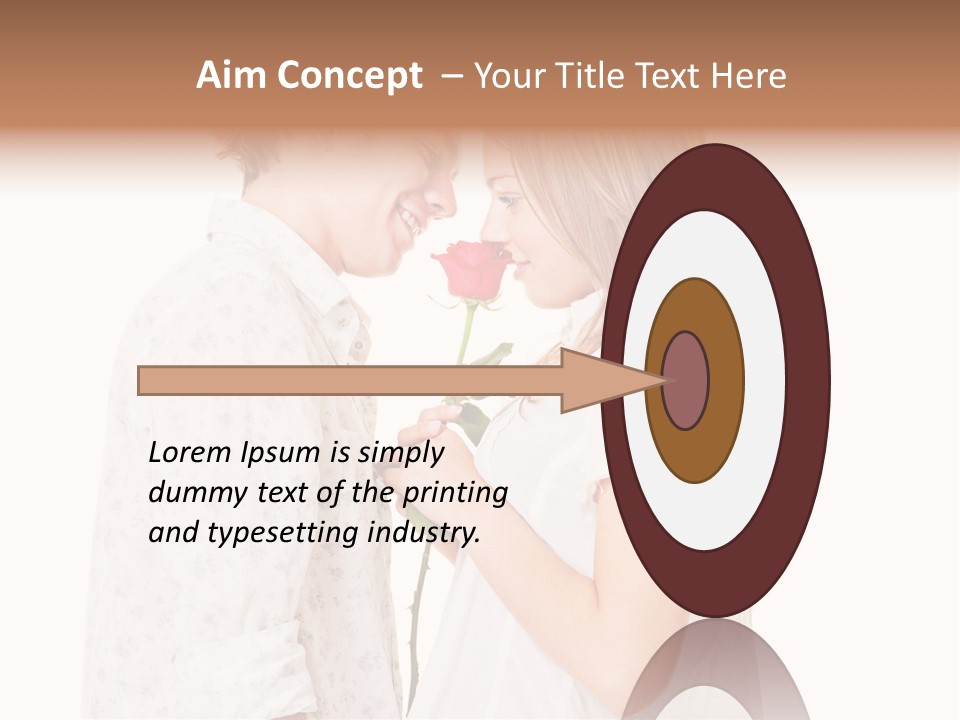 A Man And A Woman Holding A Rose Together PowerPoint Template