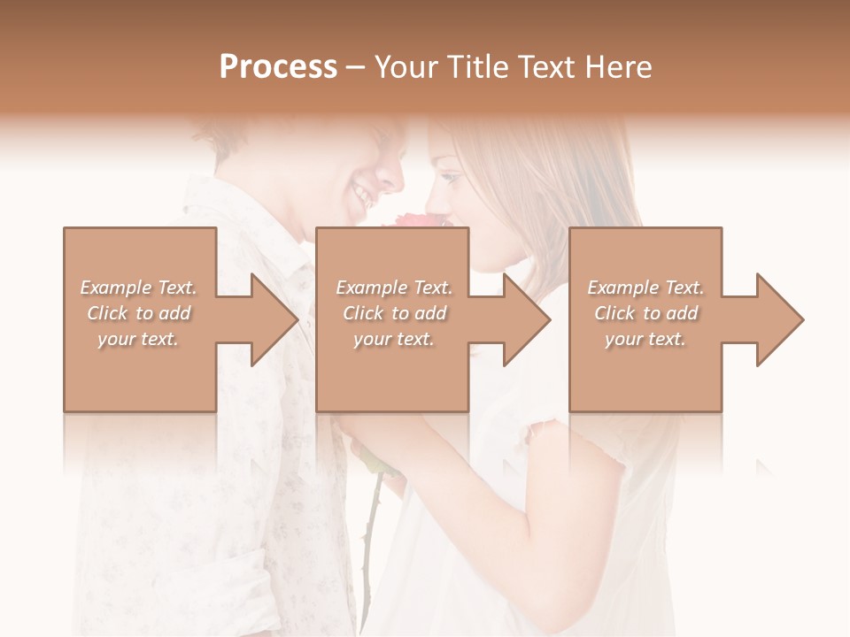 A Man And A Woman Holding A Rose Together PowerPoint Template