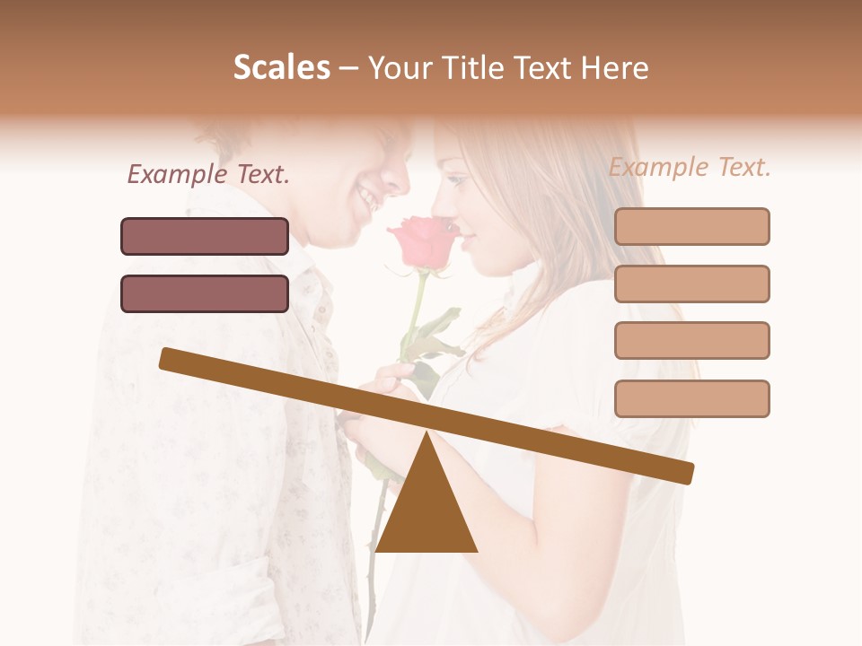 A Man And A Woman Holding A Rose Together PowerPoint Template