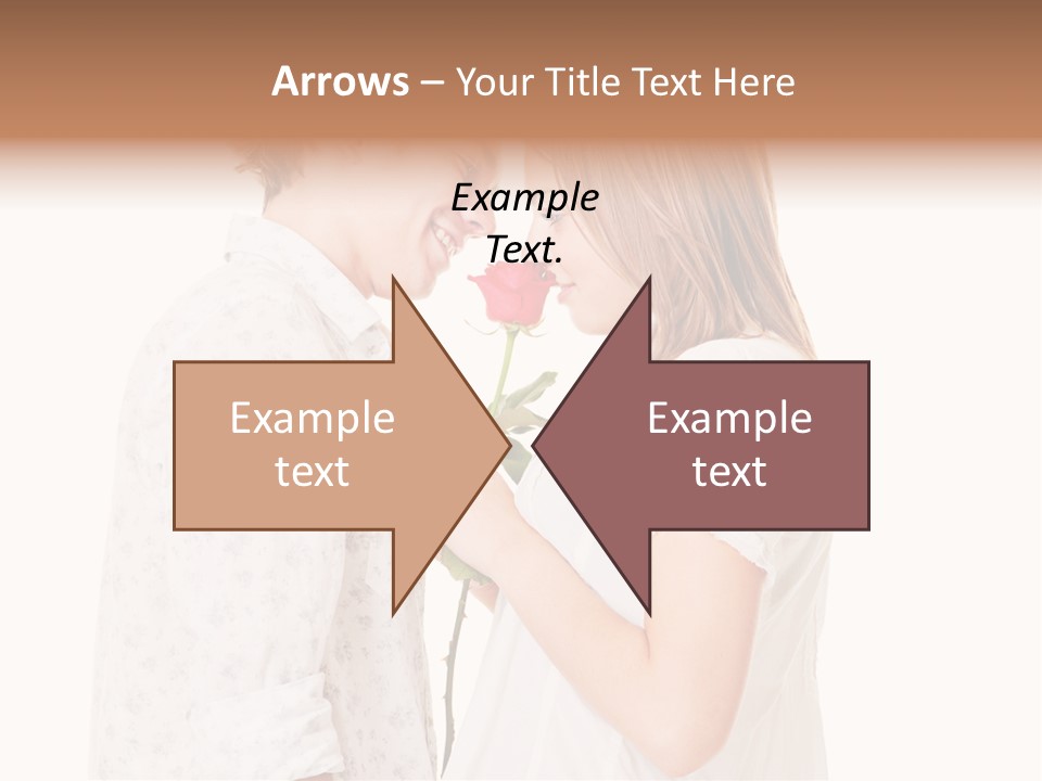 A Man And A Woman Holding A Rose Together PowerPoint Template