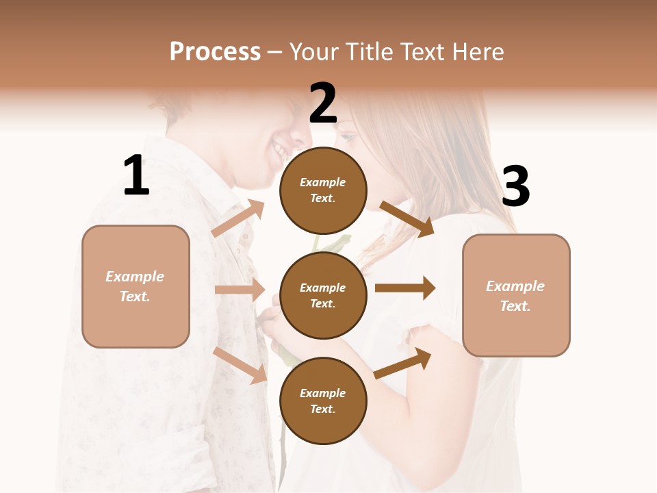 A Man And A Woman Holding A Rose Together PowerPoint Template