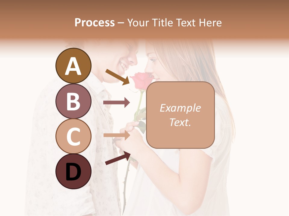 A Man And A Woman Holding A Rose Together PowerPoint Template