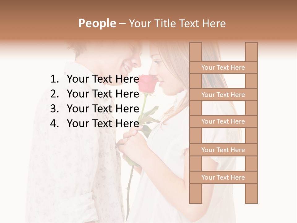 A Man And A Woman Holding A Rose Together PowerPoint Template