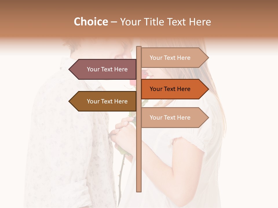 A Man And A Woman Holding A Rose Together PowerPoint Template