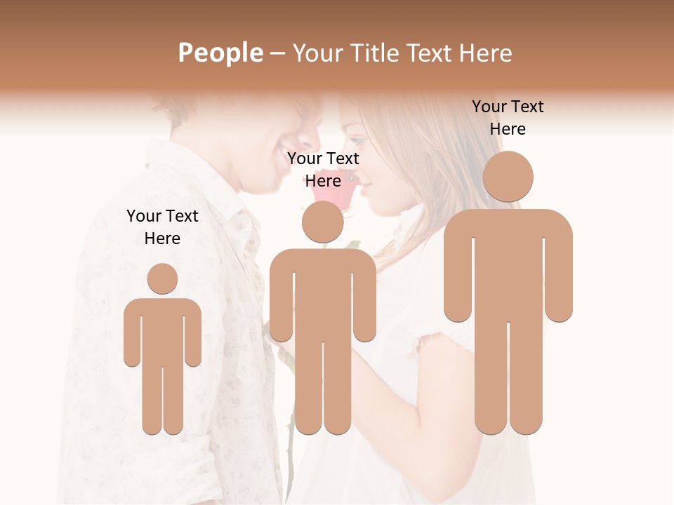 A Man And A Woman Holding A Rose Together PowerPoint Template