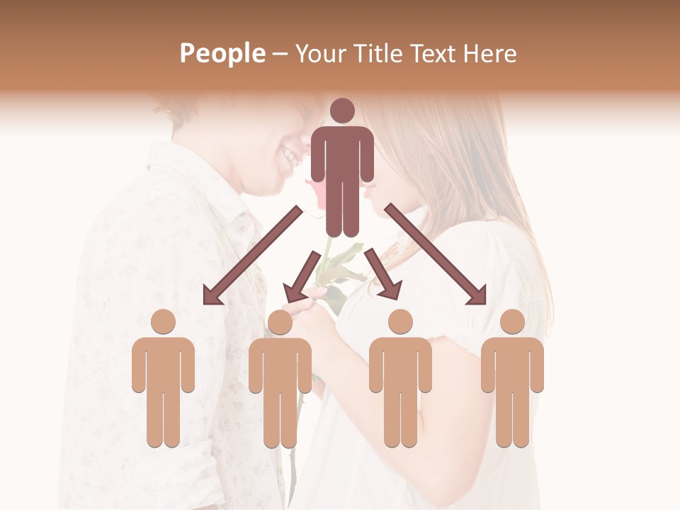 A Man And A Woman Holding A Rose Together PowerPoint Template