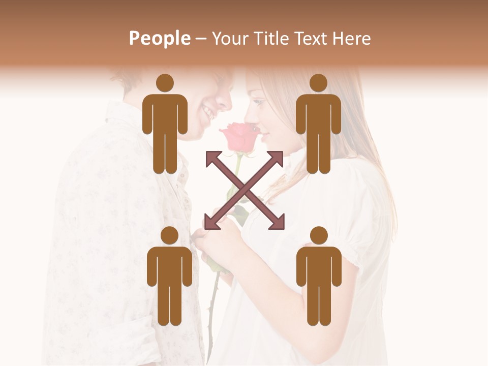 A Man And A Woman Holding A Rose Together PowerPoint Template