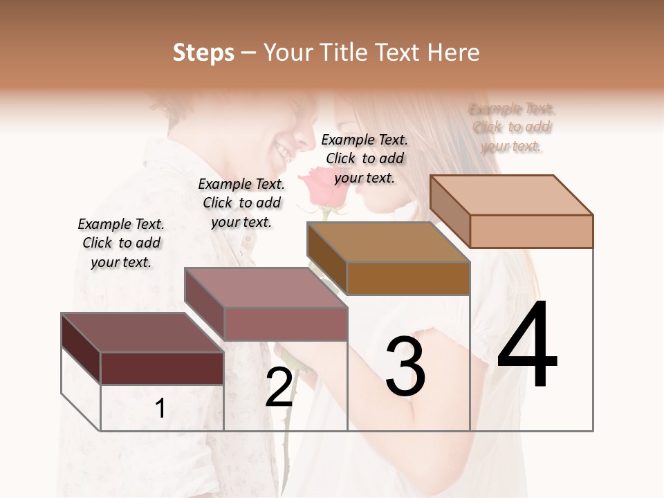 A Man And A Woman Holding A Rose Together PowerPoint Template