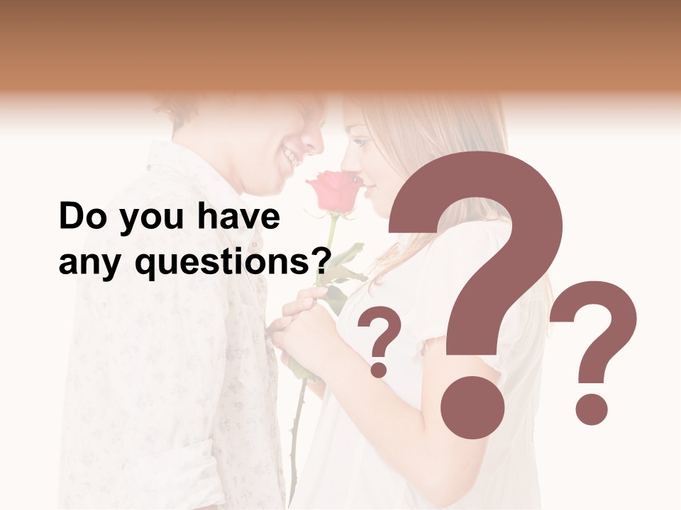 A Man And A Woman Holding A Rose Together PowerPoint Template