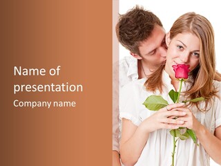 White Caucasian Pair PowerPoint Template