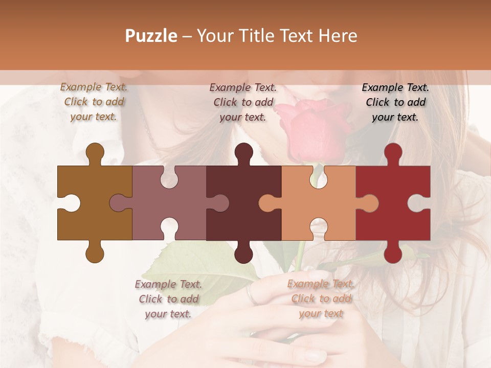 White Caucasian Pair PowerPoint Template