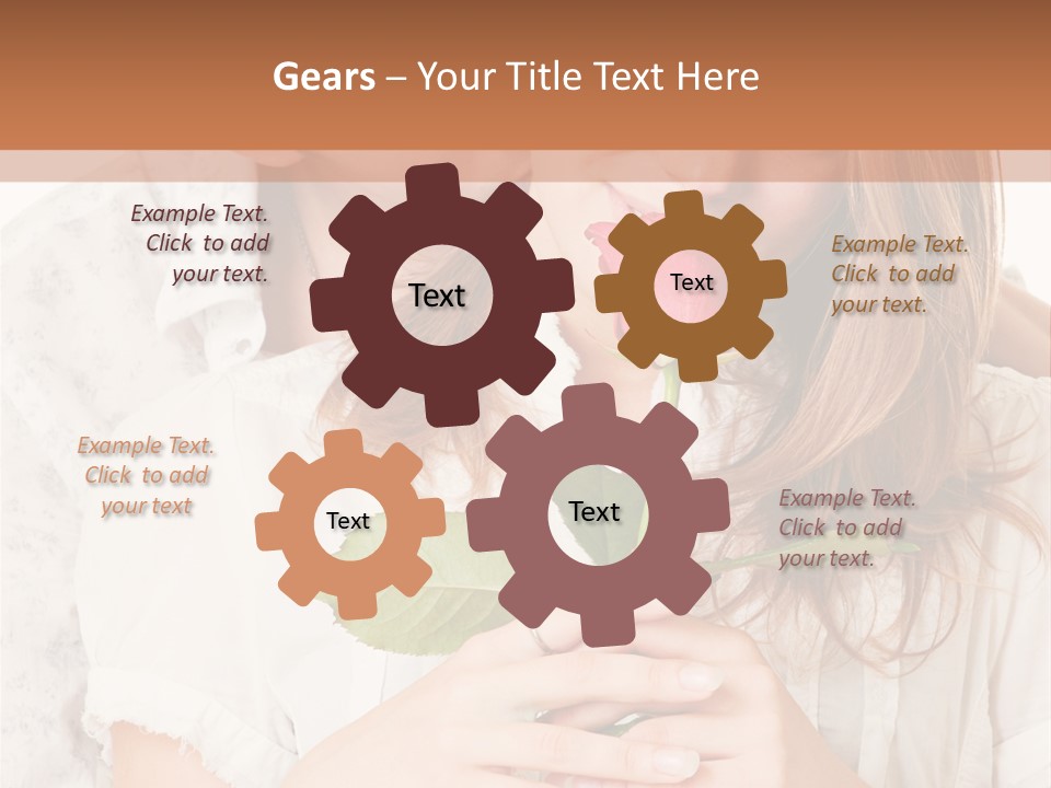 White Caucasian Pair PowerPoint Template