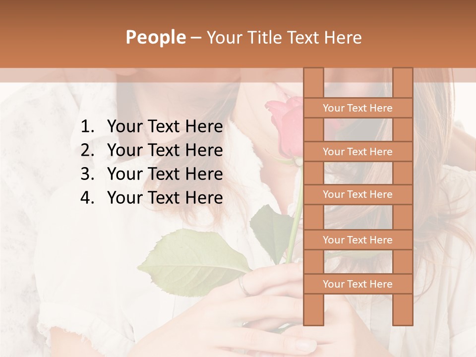 White Caucasian Pair PowerPoint Template