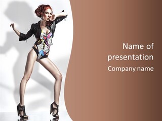 A Woman In High Heels Is Dancing On A White Background PowerPoint Template