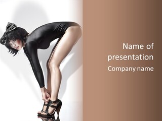 Woman Satisfied Head PowerPoint Template