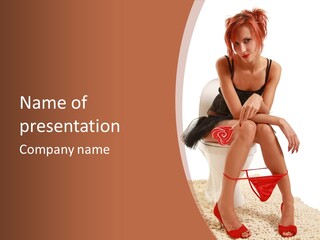 Female Lips Indoors PowerPoint Template