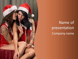 American Two Lady PowerPoint Template