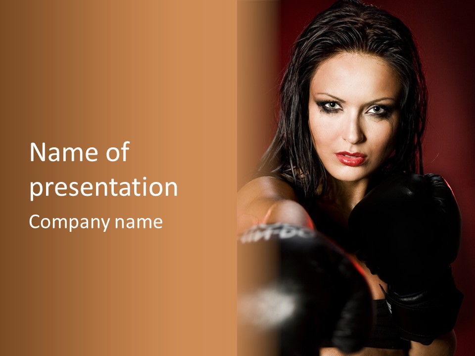 Exercising Aggressive Pose PowerPoint Template